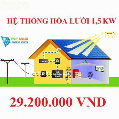 Báo giá hệ thống điện mặt trời hòa lưới gia đình 1,5KW